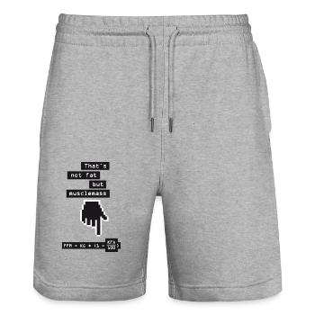 musclemass formula - Stanley/Stella Trainer Unisex Organic Jogging Shorts - heather grey - Front - Nik (191cm) & Marisol (170cm)