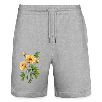 Fleur - Short de jogging bio TRAINER Stanley/Stella unisexe - gris chiné - Devant - Nik (191cm) & Marisol (170cm)
