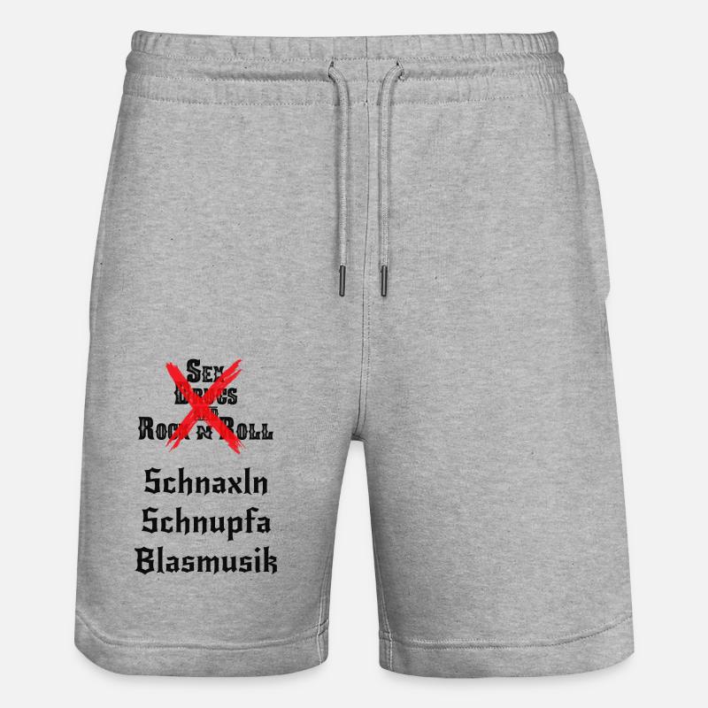 Schnaxln Schnupfa Blasmusik - Stanley/Stella Unisex Bio Joggingshorts Trainer  - Grau meliert