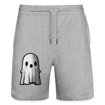 Cute Ghost / Halloween - Stanley/Stella Trainer Unisex Organic Jogging Shorts - heather grey - Front - Nik (191cm) & Marisol (170cm)