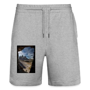 Drei Zinnen - Stanley/Stella Unisex Bio Joggingshorts Trainer  - Grau meliert - Vorne - Nik (191cm) & Marisol (170cm)