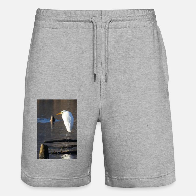 Grande aigrette - Short de jogging bio TRAINER Stanley/Stella unisexe - gris chiné