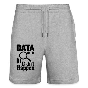 Data or it didn't happen - Stanley/Stella Trainer Unisex Organic Jogging Shorts - heather grey - Front - Nik (191cm) & Marisol (170cm)