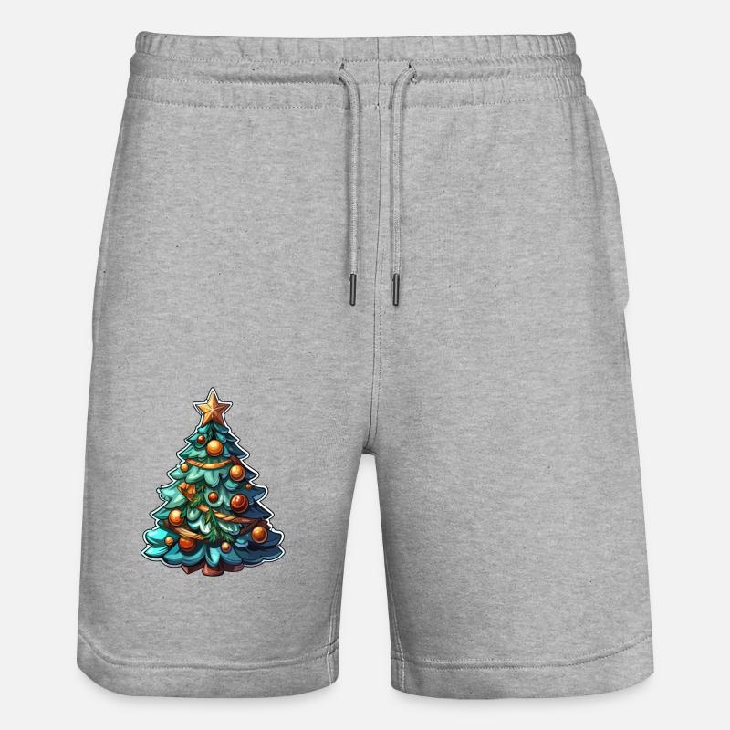 Weihnachtsbaum der extra klasse - Stanley/Stella Unisex Bio Joggingshorts Trainer  - Grau meliert