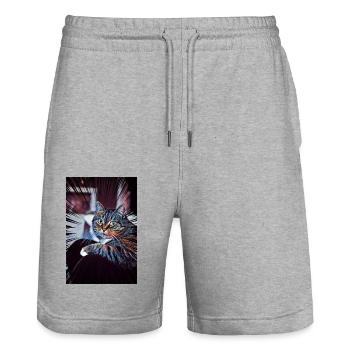 Süße Katze Comic - Stanley/Stella Unisex Bio Joggingshorts Trainer  - Grau meliert - Vorne - Nik (191cm) & Marisol (170cm)