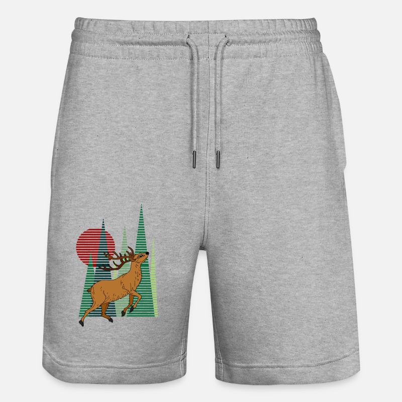 Hirsch - Stanley/Stella Unisex Bio Joggingshorts Trainer  - Grau meliert