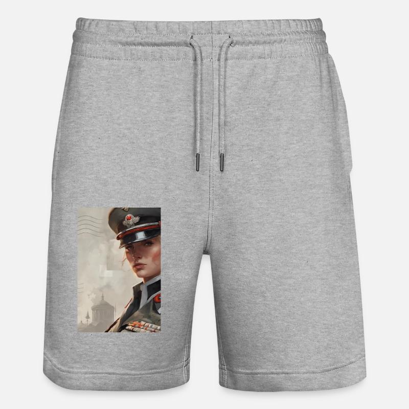 Commandant Red - Short de jogging bio TRAINER Stanley/Stella unisexe - gris chiné