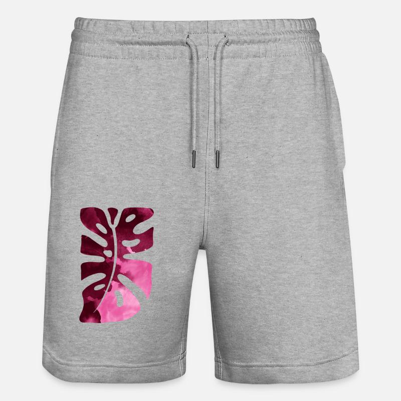 Feuille de Monstera - Short de jogging bio TRAINER Stanley/Stella unisexe - gris chiné