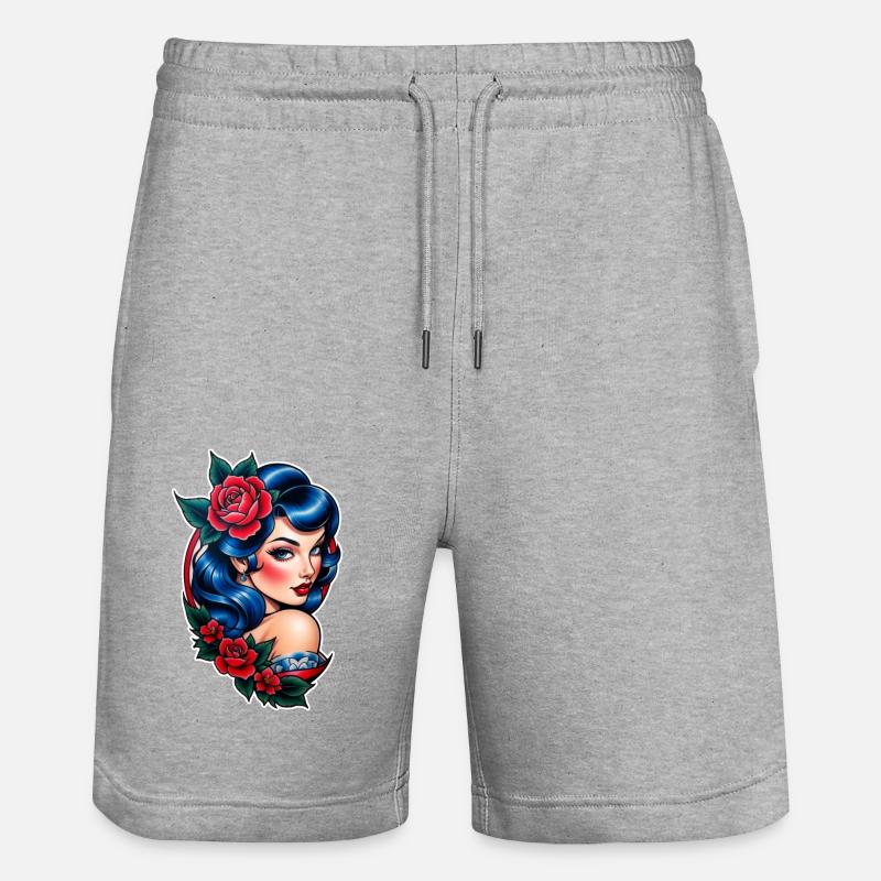 Rockabilly / Pin-up / Années 50 - Short de jogging bio TRAINER Stanley/Stella unisexe - gris chiné