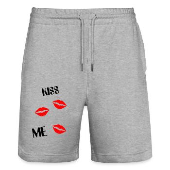 Küss mich küss kuss Küsse - Stanley/Stella Unisex Bio Joggingshorts Trainer  - Grau meliert - Vorne - Nik (191cm) & Marisol (170cm)