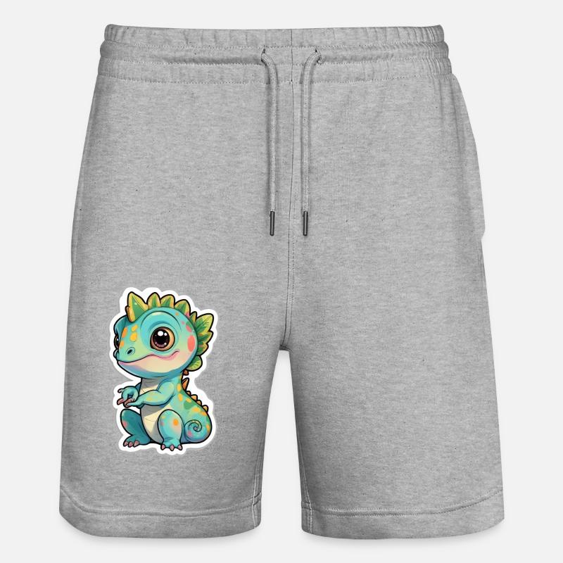 Caméléon mignon - Short de jogging bio TRAINER Stanley/Stella unisexe - gris chiné