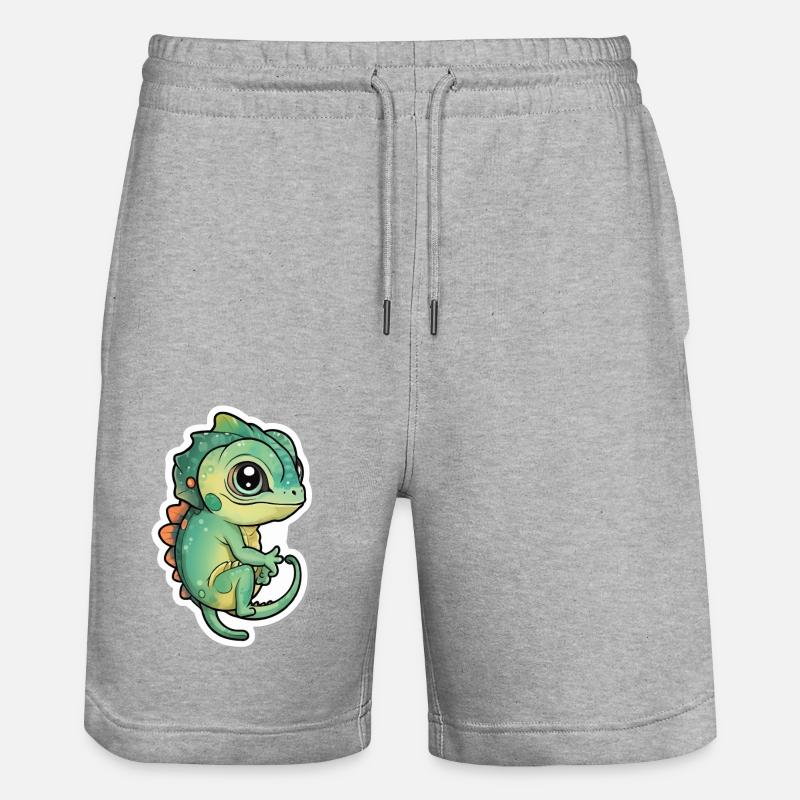 Caméléon mignon - Short de jogging bio TRAINER Stanley/Stella unisexe - gris chiné
