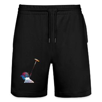 Polo Sport Kunst #polo #sport - Stanley/Stella Unisex Bio Joggingshorts Trainer  - Schwarz - Vorne - Nik (191cm) & Marisol (170cm)