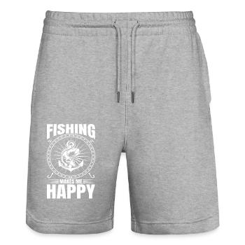fish, fish, fishing, lake, sea, fishing, fauna, exotic - Stanley/Stella Trainer Unisex Organic Jogging Shorts - heather grey - Front - Nik (191cm) & Marisol (170cm)