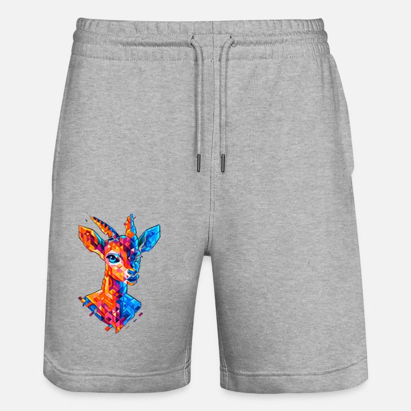 Chèvre Plolygon - Short de jogging bio TRAINER Stanley/Stella unisexe - gris chiné
