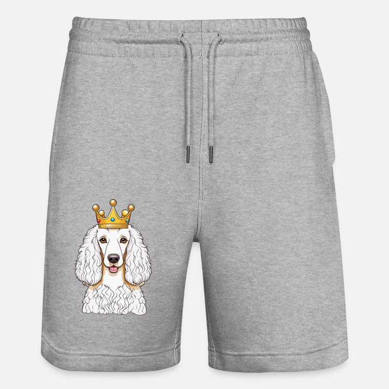 « Têtes couronnées » - Caniche royal - Short de jogging bio TRAINER Stanley/Stella unisexe - gris chiné