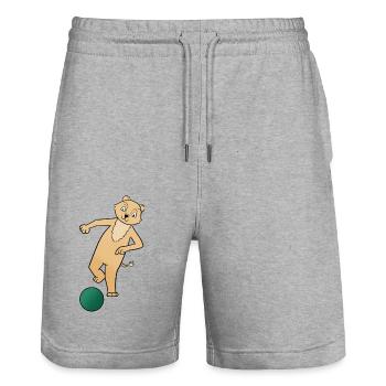 Fussball - Stanley/Stella Unisex Bio Joggingshorts Trainer  - Grau meliert - Vorne - Nik (191cm) & Marisol (170cm)