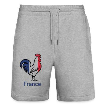 Allez La France | Supporter Français !!! - Short de jogging bio TRAINER Stanley/Stella unisexe - gris chiné - Devant - Nik (191cm) & Marisol (170cm)