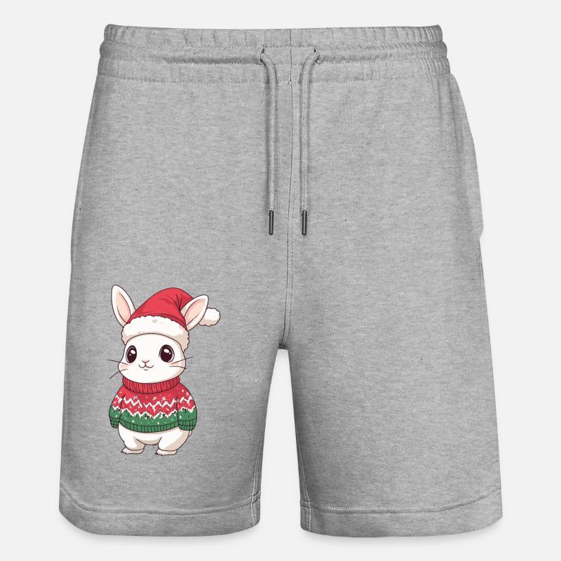 Lapin de Noël - Short de jogging bio TRAINER Stanley/Stella unisexe - gris chiné
