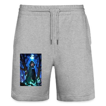 Anime Mädchen Magier Geister - Stanley/Stella Unisex Bio Joggingshorts Trainer  - Grau meliert - Vorne - Nik (191cm) & Marisol (170cm)