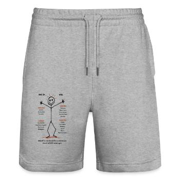 Das ist Will Geschichtenzauber - Stanley/Stella Unisex Bio Joggingshorts Trainer  - Grau meliert - Vorne - Nik (191cm) & Marisol (170cm)