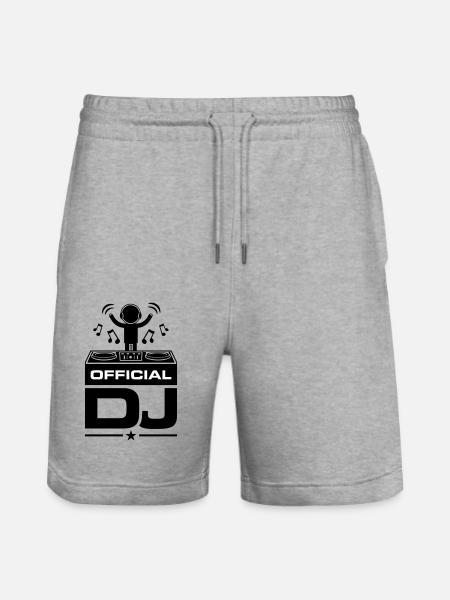 Dj Turntables - Stanley/Stella Trainer Unisex Organic Jogging Shorts - heather grey