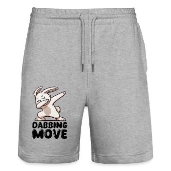 Lapin Lapin Dabbing - Short de jogging bio TRAINER Stanley/Stella unisexe - gris chiné - Devant - Nik (191cm) & Marisol (170cm)