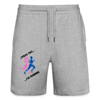 J'peux pas j'ai Running - Short de jogging bio TRAINER Stanley/Stella unisexe - gris chiné - Devant - Nik (191cm) & Marisol (170cm)