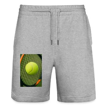 Sportarten - Tennis - Stanley/Stella Unisex Bio Joggingshorts Trainer  - Grau meliert - Vorne - Nik (191cm) & Marisol (170cm)