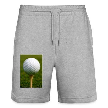 Sport - Golfball - Stanley/Stella Unisex Bio Joggingshorts Trainer  - Grau meliert - Vorne - Nik (191cm) & Marisol (170cm)