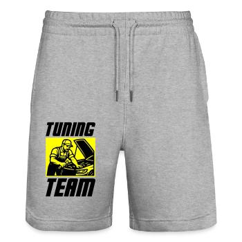 Tuning Team Car - Stanley/Stella Trainer Unisex Organic Jogging Shorts - heather grey - Front - Nik (191cm) & Marisol (170cm)