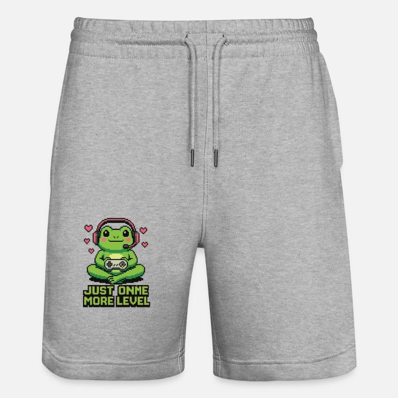 Grenouille pixel - Short de jogging bio TRAINER Stanley/Stella unisexe - gris chiné