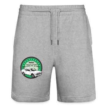 Coup d’État sportif italien - Short de jogging bio TRAINER Stanley/Stella unisexe - gris chiné - Devant - Nik (191cm) & Marisol (170cm)
