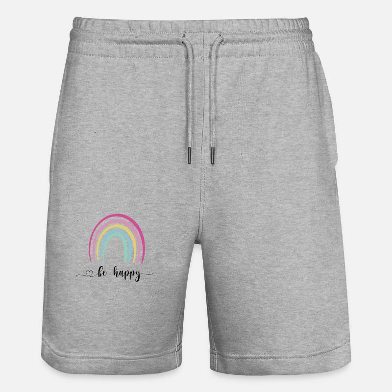 Soyez heureux arc-en-ciel - Short de jogging bio TRAINER Stanley/Stella unisexe - gris chiné