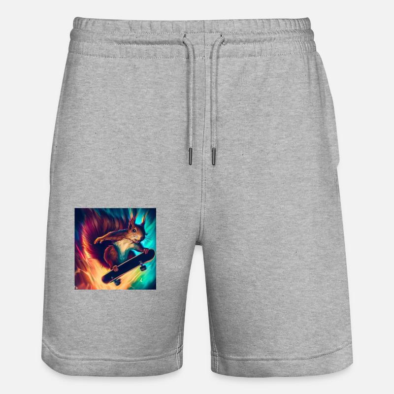 spannender Blick - Stanley/Stella Unisex Bio Joggingshorts Trainer  - Grau meliert