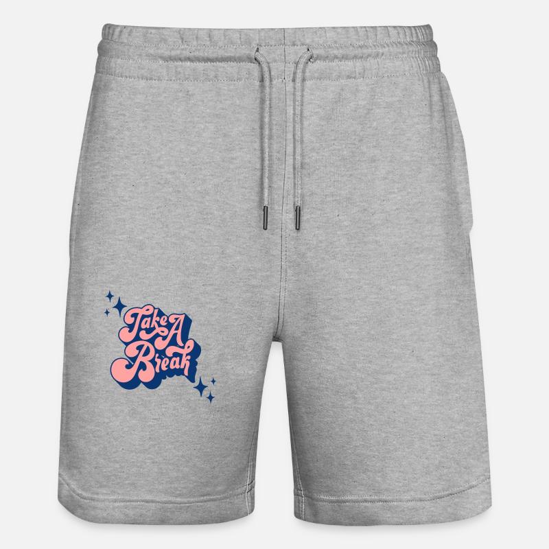 TAKE A BREAK - Stanley/Stella Unisex Bio Joggingshorts Trainer  - Grau meliert