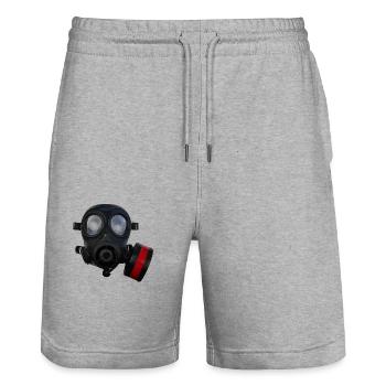 S10 gas mask - Stanley/Stella Trainer Unisex Organic Jogging Shorts - heather grey - Front - Nik (191cm) & Marisol (170cm)