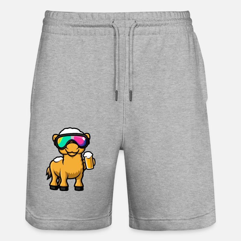 Bière après-ski Camel - Short de jogging bio TRAINER Stanley/Stella unisexe - gris chiné