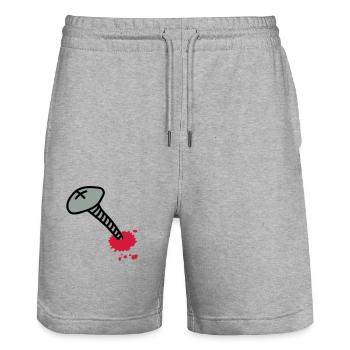 wunde_3c - Stanley/Stella Trainer Unisex Organic Jogging Shorts - heather grey - Front - Nik (191cm) & Marisol (170cm)