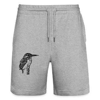 Eisvogel - Stanley/Stella Unisex Bio Joggingshorts Trainer  - Grau meliert - Vorne - Nik (191cm) & Marisol (170cm)