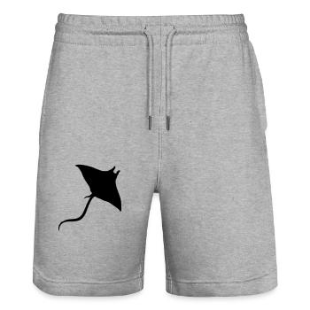 stingray swim diving silhouette outline - Stanley/Stella Trainer Unisex Organic Jogging Shorts - heather grey - Front - Nik (191cm) & Marisol (170cm)