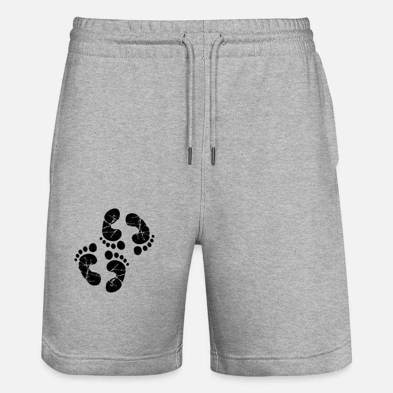 Timbre de jumeaux pieds - Short de jogging bio TRAINER Stanley/Stella unisexe - gris chiné