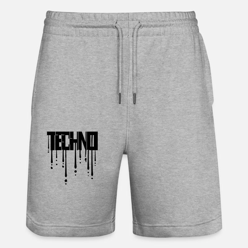 Tropfen Graffiti Techno - Stanley/Stella Unisex Bio Joggingshorts Trainer  - Grau meliert