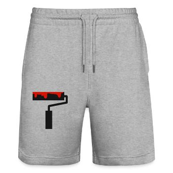 Pinsel Malen Streichen Maler und Lackierer - Stanley/Stella Unisex Bio Joggingshorts Trainer  - Grau meliert - Vorne - Nik (191cm) & Marisol (170cm)