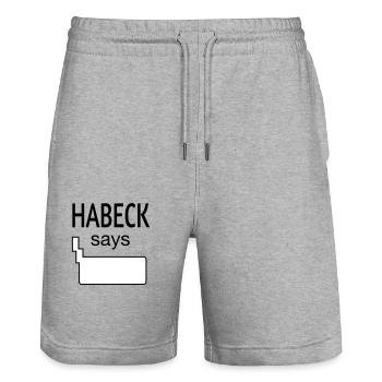 HABECK dit - Short de jogging bio TRAINER Stanley/Stella unisexe - gris chiné - Devant - Nik (191cm) & Marisol (170cm)
