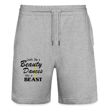 Dancing Dance Music - Stanley/Stella Trainer Unisex Organic Jogging Shorts - heather grey - Front - Nik (191cm) & Marisol (170cm)