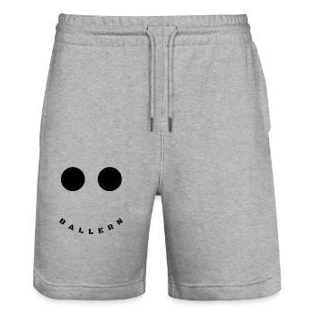 Ballspielfreude - Stanley/Stella Unisex Bio Joggingshorts Trainer  - Grau meliert - Vorne - Nik (191cm) & Marisol (170cm)