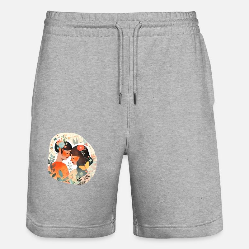 Couple amoureux - Short de jogging bio TRAINER Stanley/Stella unisexe - gris chiné