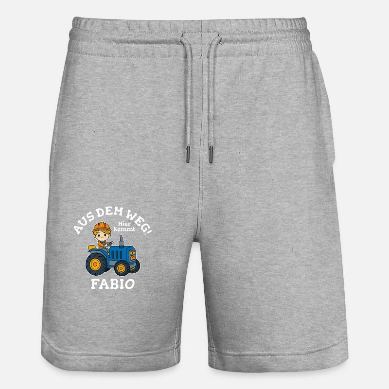 Fabio Vorname Traktor - Stanley/Stella Unisex Bio Joggingshorts Trainer  - Grau meliert