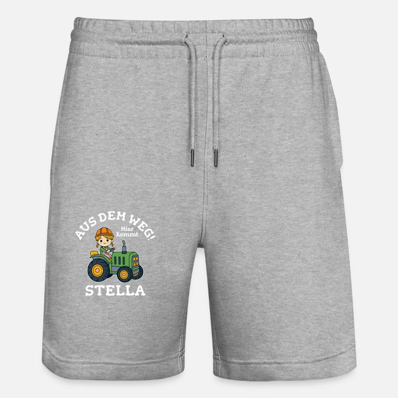 Stella Name Traktor - Stanley/Stella Unisex Bio Joggingshorts Trainer  - Grau meliert